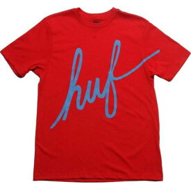 ハフ スクリプト Tシャツ 赤 レッド メンズ 【 HUF SCRIPT TEE (RED) / RED 】 メンズファッション トップス カットソー
