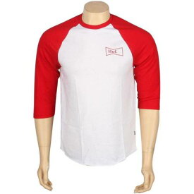 ハフ ベースボール ラグラン Tシャツ 赤 レッド 白色 ホワイト メンズ 【 HUF DRINK UP BASEBALL RAGLAN TEE (RED / WHITE) RED WHITE 】 メンズファッション トップス カットソー