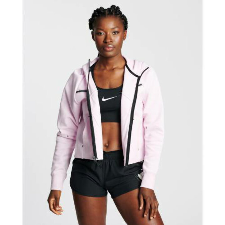 楽天市場 ナイキ テック フリース ウィンドランナー フーディー パーカー ピンク 黒色 ブラック Fullジップフーディー レディース Windrunner Pink Nike Sportswear Tech Fleece Regal Black スニケス