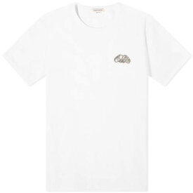 アレキサンダーマックイーン Tシャツ 白色 ホワイト メンズ 【 ALEXANDER MCQUEEN ALEXANDER MCQUEEN RAW HARNESS T-SHIRT / WHITE 】 メンズファッション トップス カットソー