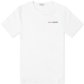 アレキサンダーマックイーン ロゴ Tシャツ 白色 ホワイト メンズ 【 ALEXANDER MCQUEEN ALEXANDER MCQUEEN EMBROIDERED LOGO T-SHIRT / WHITE 】 メンズファッション トップス カットソー