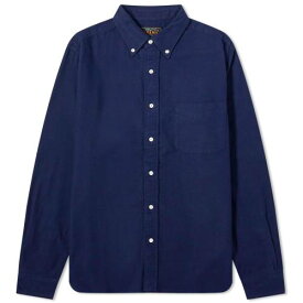 ビームス ダウン ソリッド 紺色 ネイビー メンズ 【 BEAMS PLUS BEAMS PLUS BUTTON DOWN SOLID FLANNEL SHIRT / NAVY 】 メンズファッション トップス