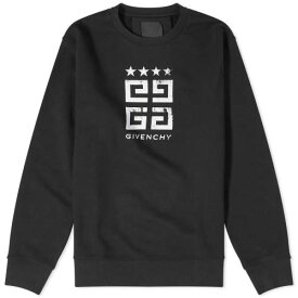 ジバンシィ ロゴ スウェットシャツ トレーナー 黒色 ブラック メンズ 【 GIVENCHY 4G STAMP LOGO SWEATSHIRT / BLACK 】 メンズファッション トップス ニット セーター