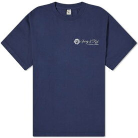 Tシャツ 紺色 ネイビー & メンズ 【 SPORTY & RICH SPORTY RICH REGAL T-SHIRT / NAVY 】 メンズファッション トップス カットソー