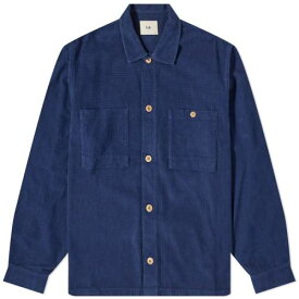 フォーク 紺色 ネイビー メンズ 【 FOLK MICROCHECK CORD SHIRT END EXCLUSIVE / MIDNIGHT NAVY 】 メンズファッション トップス