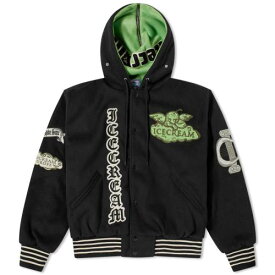 ジャケット 黒色 ブラック メンズ 【 ICECREAM CHERUB VARSITY JACKET / BLACK 】 メンズファッション コート