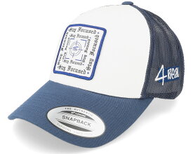 4REAL 【 Stay Focused Patch /Navy Trucker 】 紺色 ネイビー トラッカー Blue, White 青色 ブルー 白色 ホワイト