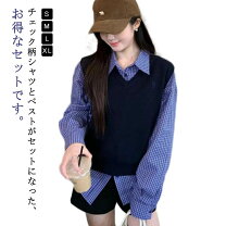 楽天市場】vネックニットベスト レディース（シャツ・ブラウス 