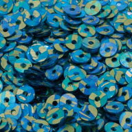 プリント柄スパンコール 4mm D.Aqua/Gold＜1.5g入り＞
