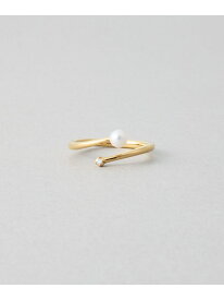 ダイヤモンド*パール フォークリング Jouete ジュエッテ アクセサリー・腕時計 リング・指輪 イエロー【送料無料】[Rakuten Fashion]