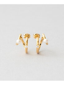 ダブルピアス ジルコニア*パール Jouete ジュエッテ アクセサリー・腕時計 ピアス イエロー【送料無料】[Rakuten Fashion]