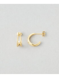 ダブルフープピアス ジルコニア Jouete ジュエッテ アクセサリー・腕時計 ピアス ゴールド【送料無料】[Rakuten Fashion]