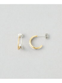 ダブルフープピアス ジルコニア コンビカラー Jouete ジュエッテ アクセサリー・腕時計 ピアス ゴールド【送料無料】[Rakuten Fashion]