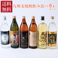 麦焼酎 飲み比べセット 厳選 九州麦焼酎 飲み比べ 6本セット 900ml 送料無料 ギフト プレゼント