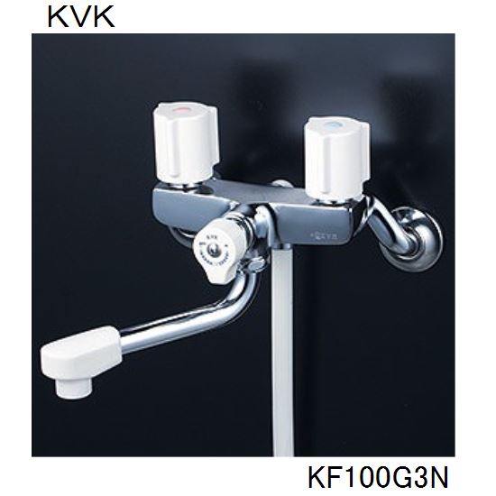 楽天市場】KVK 浴室用 KF100G3N 一時止水付2ハンドルシャワー