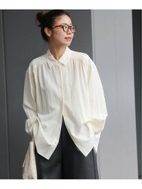 ギャザーシャツ JOURNAL STANDARD relume ジャーナル スタンダード レリューム トップス シャツ・ブラウス ホワイト ブルー【送料無料】[Rakuten Fashion]