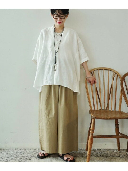 楽天市場】40リネンワッシャー Vスキッパーシャツ journal standard 