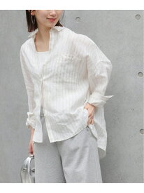 【SALE／30%OFF】手洗い可 / No.66ストライプフレンチリネンシャツ JOURNAL STANDARD relume ジャーナル スタンダード レリューム トップス シャツ・ブラウス イエロー ネイビー カーキグリーン グレー【RBA_E】【送料無料】[Rakuten Fashion]