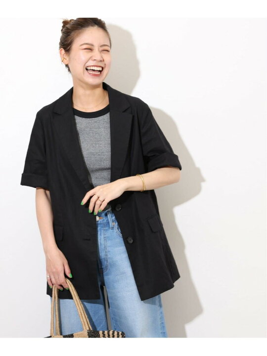 楽天市場】【SALE／30%OFF】リネンコットンハーフスリーブジャケット 