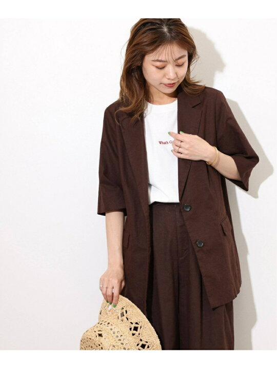 楽天市場】【SALE／30%OFF】リネンコットンハーフスリーブジャケット 