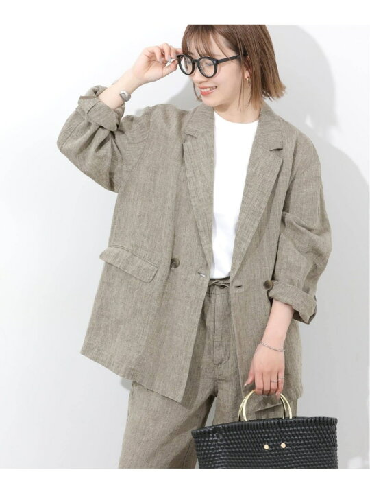楽天市場】【SALE／30%OFF】ベルギーリネンテーラードダブルジャケット 