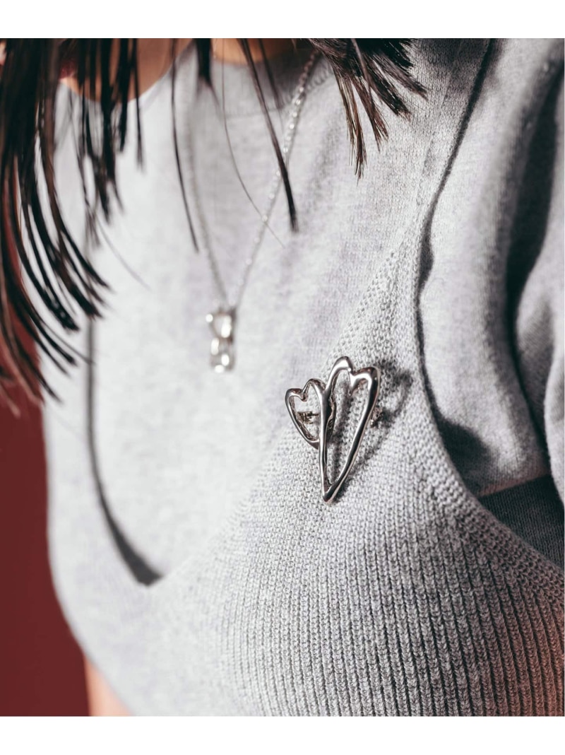 別注【MAISON DPULSE/メゾンドパルス】 Double heart brooch:ブローチ JOURNAL STANDARD ジャーナル スタンダード アクセサリー・腕時計 イヤリング・イヤーカフ シルバー【送料無料】[ Fashion]：JOURNAL STANDARD