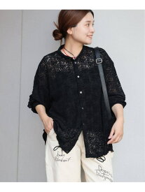 《追加2》スタンドカラーレースブラウス JOURNAL STANDARD ジャーナル スタンダード トップス シャツ・ブラウス ブラック ネイビー【送料無料】[Rakuten Fashion]