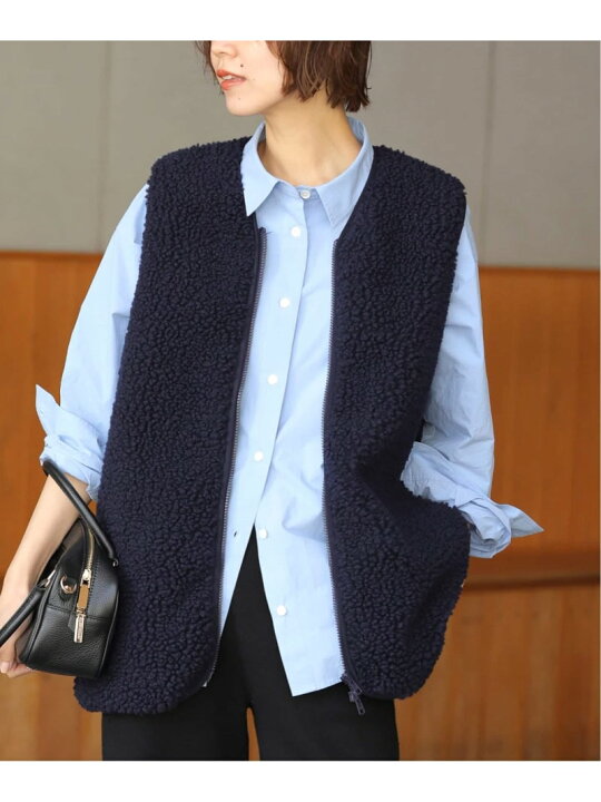 JOURNAL STANDARD relume別注チャンピオンボアニットベスト ジャーナルスタンダード レリューム JOURNAL STANDARD relume 《WEB限定追加予約2》別注【Champion/チャンピオン】ボアフリースジャケット  （ネイビー） - ファッション通販 MAGASEEK(マガシーク) 