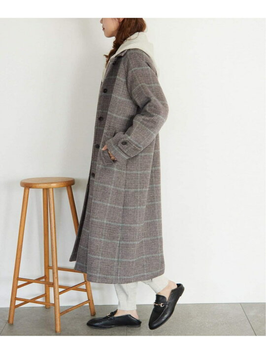 楽天市場】【SALE／30%OFF】ウールビーバーステンカラーチェックコート 