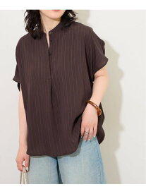 《WEB限定追加》N/Rダブルストライプブラウス JOURNAL STANDARD relume ジャーナル スタンダード レリューム トップス シャツ・ブラウス ブラウン ネイビー【送料無料】[Rakuten Fashion]