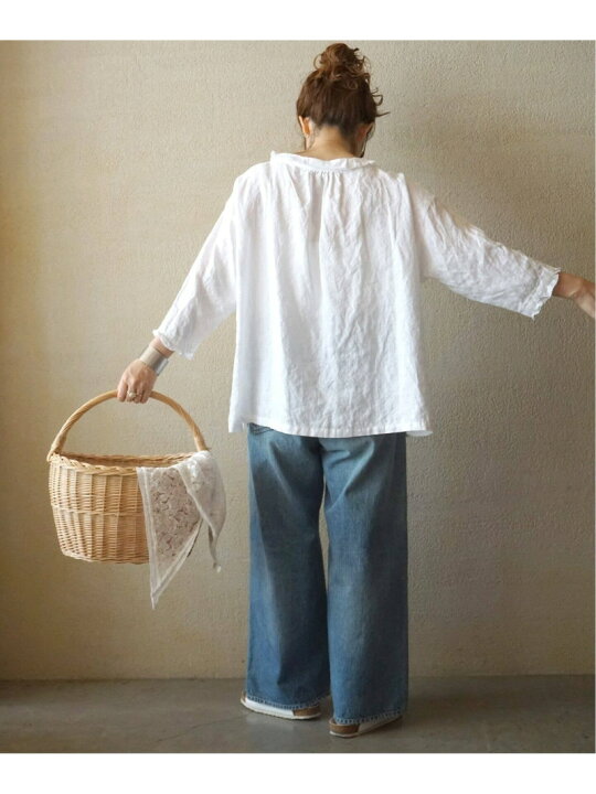 楽天市場】【SALE／30%OFF】ソフトリネン タックフリルブラウス 