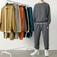 スウェットパンツ セットアップ 無地 スウェット 長袖 2点セット トレーナー ロングパンツ メンズ スエッ…