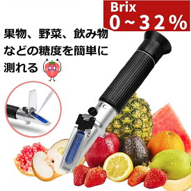 【お買い物マラソンP最大47倍】【楽天ランキング1位】糖度計 Brix0~32% 手持屈折計 SANWA ハンディタイプ糖度計 ATC 温度自動補正 家庭用0~32%糖度測定器 自由研究に 健康管理に ポケット 料理 家庭菜園 果物 野菜等