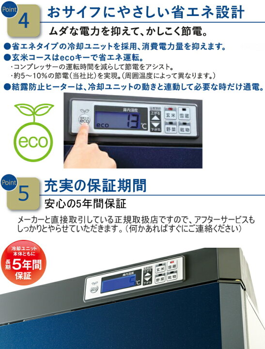 楽天市場】数量限定品 味の新鮮蔵 エムケー精工の低温貯蔵庫 2.5俵 5袋 