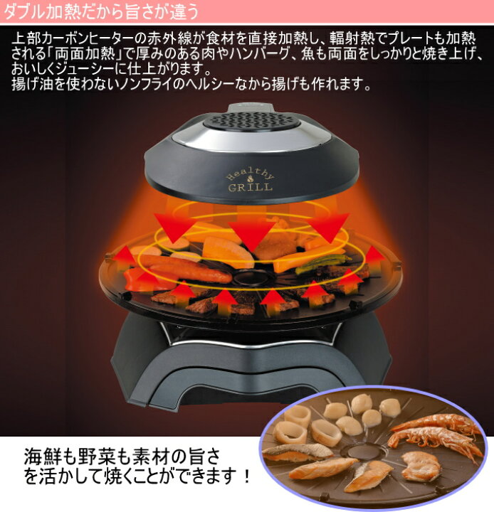 楽天市場】無煙ロースター ヘルシーグリル HG-100K RCP 家庭用 送料 