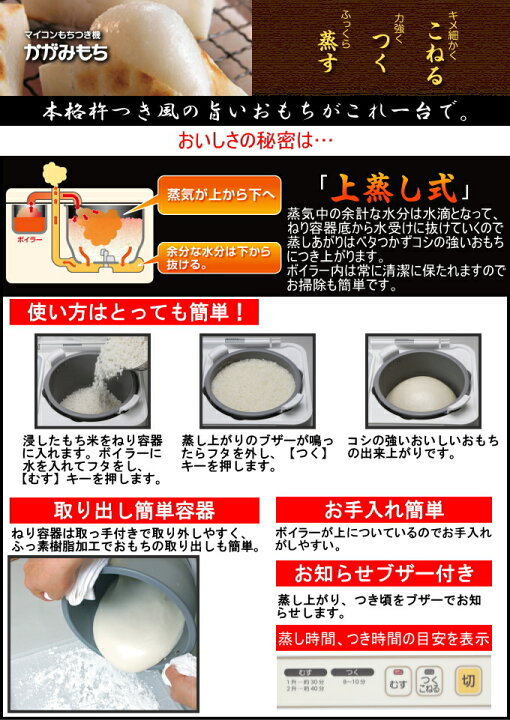 楽天市場】マイコンもちつき機 かがみもち ホワイト 2升タイプ RM 