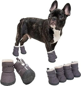 犬用ブーツ 犬の靴 あったかブーツ ドッグブーツ 犬 靴 4個入り 保温 冬用 暖かい ムートンブーツ