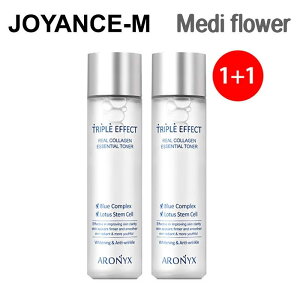 1+1�yMedi Flower�z���A���R���[�Q���G�b�Z���V�����g�i�[ 150ml*2/ARONYX Triple Effect Real Collagen Essential Toner/���f�B�t�����[/����/�ێ�/�؍��R�X��