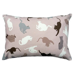 1枚 枕カバー キャット 約 43×63 cm ブルー 送料無料 日本製 寝室 清潔 安心 旅館 業務用 ベッド用 綿 お買い得 メーカー直販 洗える まくらかばー おしゃれ かわいい ピロケース ピローケース