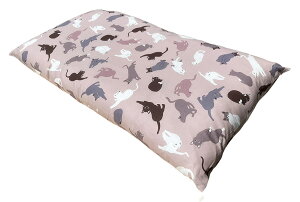 長座布団カバー 60x110 ネコ グレー 日本製 和室 洋室 綿 洗える 昼寝 お買い得 ごろ寝マットカバー メーカー直販 北欧 おしゃれ かわいい ファスナー タイプ セット コットン オールシーズン