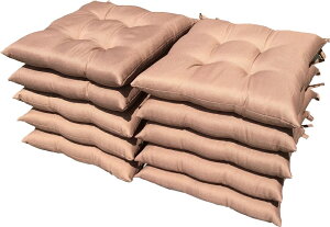 10枚 シートクッション プレイン 約45×45cm BE 日本製 送料無料 おしゃれ かわいい 椅子用 ヌード クッション ひも付き 背もたれ ソファー テレワーク リモート セット 在宅勤務 瞑想 安心 業務
