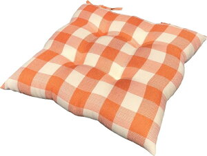 1枚 シートクッション Cチェック 約45×45cm OR 日本製 送料無料 おしゃれ かわいい 椅子用 ヌード クッション ひも付き 背もたれ ソファー テレワーク リモート セット 在宅勤務 瞑想 安心 業務