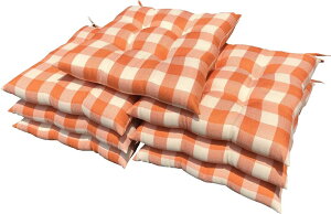 7枚 シートクッション Cチェック 約45×45cm OR 日本製 送料無料 おしゃれ かわいい 椅子用 ヌード クッション ひも付き 背もたれ ソファー テレワーク リモート セット 在宅勤務 瞑想 安心 業務