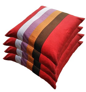 4枚組 座布団カバー 55 59 和調しま 約 55x59 cm レッド 送料無料 日本製 綿100% 銘仙判 安心 旅館 業務用 居酒屋 公民館 和室 洋室 和風 洋風 北欧 綿 お買い得 洗える おしゃれ セット カジュアル