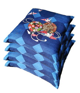 4枚組 座布団カバー 55 59 鼓 約 55x59 cm ブルー 送料無料 日本製 綿100% 銘仙判 安心 旅館 業務用 居酒屋 和室 洋室 和風 洋風 北欧 法事 綿 お買い得 洗える おしゃれ セット カジュアル ファスナ