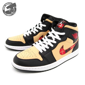 NIKE AIR JORDAN 1 MID SE"TARTAN SWOOSH" Black/Sesame/Fire Red/Multi-Color dz5329-001 ナイキ エアジョーダン1 ミッド タータンチェック メンズ