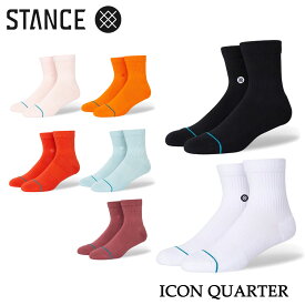 STANCE ICON QUARTER SOCKS BLACK,WHITE,ORANGE,LIGHT BLUE,REBEL ROSE,PINK,RUST,TEAL A356A21IQT スタンス アイコンクォーター ソックス メンズ