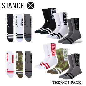 STANCE THE OG 3 PACK A556C20OG3 スタンス ソックス オージーソックス 3パック ブラック ホワイト ホワイトレッド グレー カモ メンズ 靴下