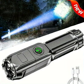 懐中電灯 LED 小型 最強 強力 充電式 ハンディライト 作業灯 フラッシュライト ズーム ズーミングライト 強力照射 爆光 マルチ