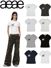 aeae DOT SMALL LETTER TEE エイイエイイ Tシャツ 韓国ブランド レディースファッション ミニマルTシャツ コットン100% ドットロゴ シンプルカジュアル 韓国コーデ 春服 夏服 モードスタイル フェミニントップス【aeae】